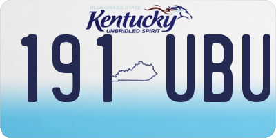 KY license plate 191UBU