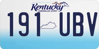 KY license plate 191UBV