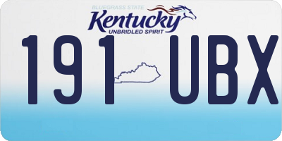 KY license plate 191UBX