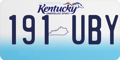 KY license plate 191UBY