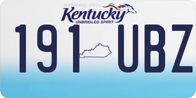 KY license plate 191UBZ
