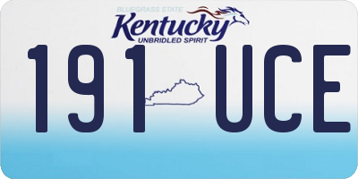 KY license plate 191UCE