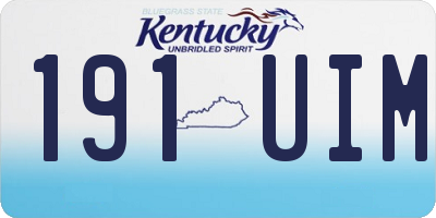 KY license plate 191UIM