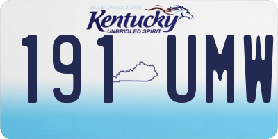 KY license plate 191UMW