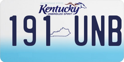 KY license plate 191UNB