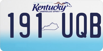KY license plate 191UQB