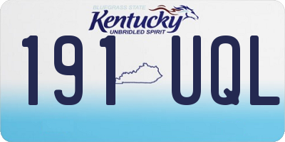 KY license plate 191UQL