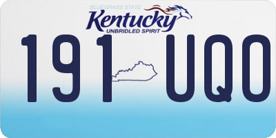 KY license plate 191UQO