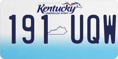 KY license plate 191UQW