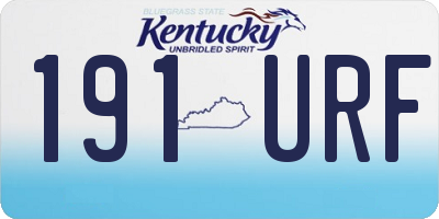 KY license plate 191URF