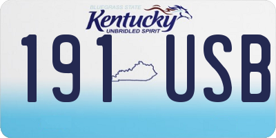 KY license plate 191USB