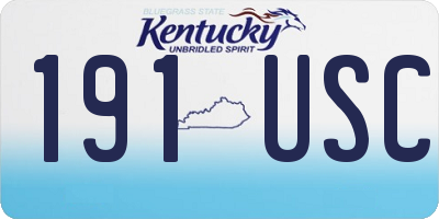 KY license plate 191USC