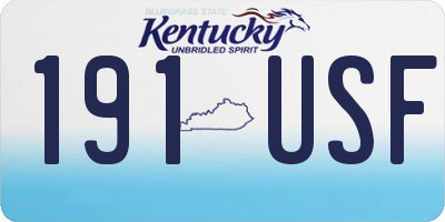 KY license plate 191USF