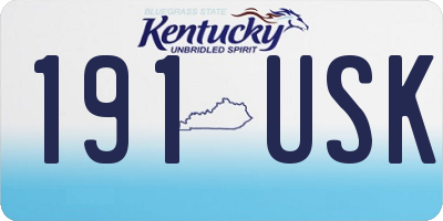 KY license plate 191USK