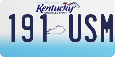 KY license plate 191USM