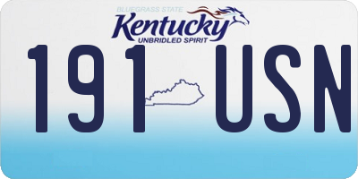 KY license plate 191USN