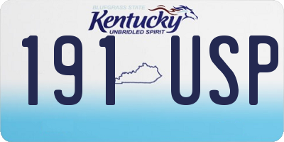 KY license plate 191USP