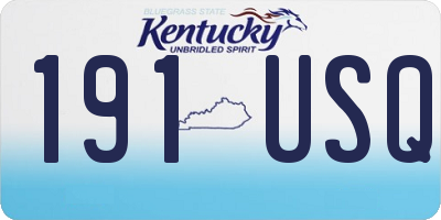 KY license plate 191USQ