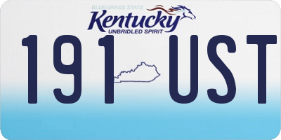 KY license plate 191UST