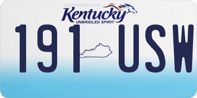 KY license plate 191USW