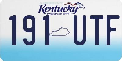 KY license plate 191UTF