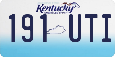 KY license plate 191UTI
