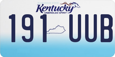 KY license plate 191UUB