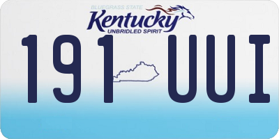 KY license plate 191UUI