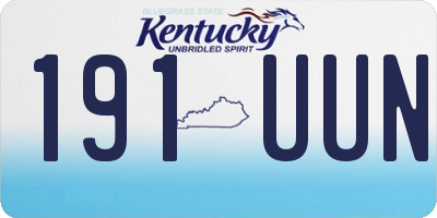 KY license plate 191UUN