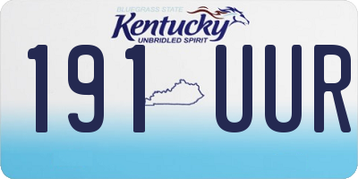 KY license plate 191UUR