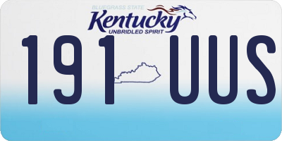 KY license plate 191UUS