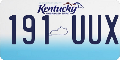 KY license plate 191UUX