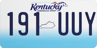 KY license plate 191UUY