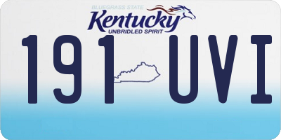 KY license plate 191UVI