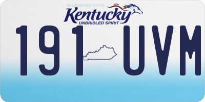 KY license plate 191UVM