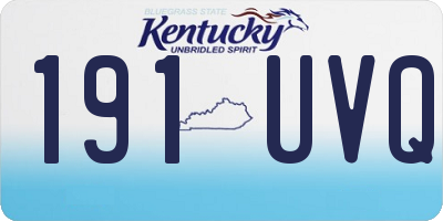 KY license plate 191UVQ
