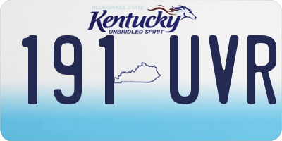 KY license plate 191UVR