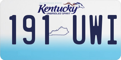 KY license plate 191UWI