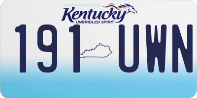 KY license plate 191UWN