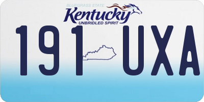 KY license plate 191UXA