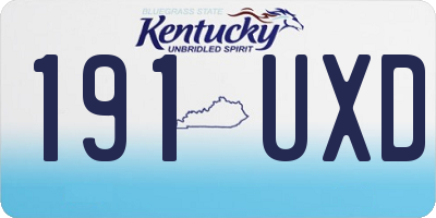 KY license plate 191UXD