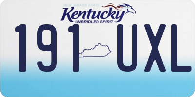 KY license plate 191UXL