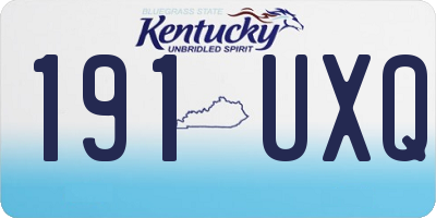 KY license plate 191UXQ