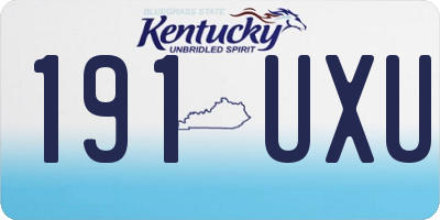 KY license plate 191UXU