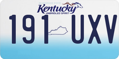 KY license plate 191UXV