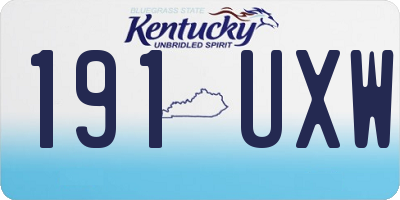KY license plate 191UXW