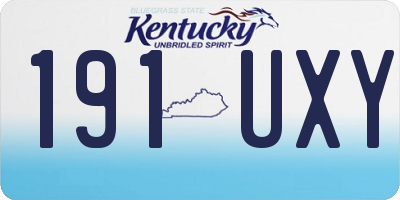 KY license plate 191UXY