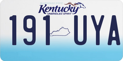 KY license plate 191UYA