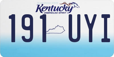 KY license plate 191UYI