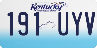 KY license plate 191UYV